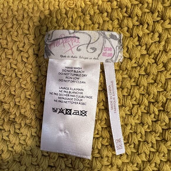 Free People Pixie Crocheted Knit Bucket Hat Solid Mustard Yellow - Picture 6 of 7